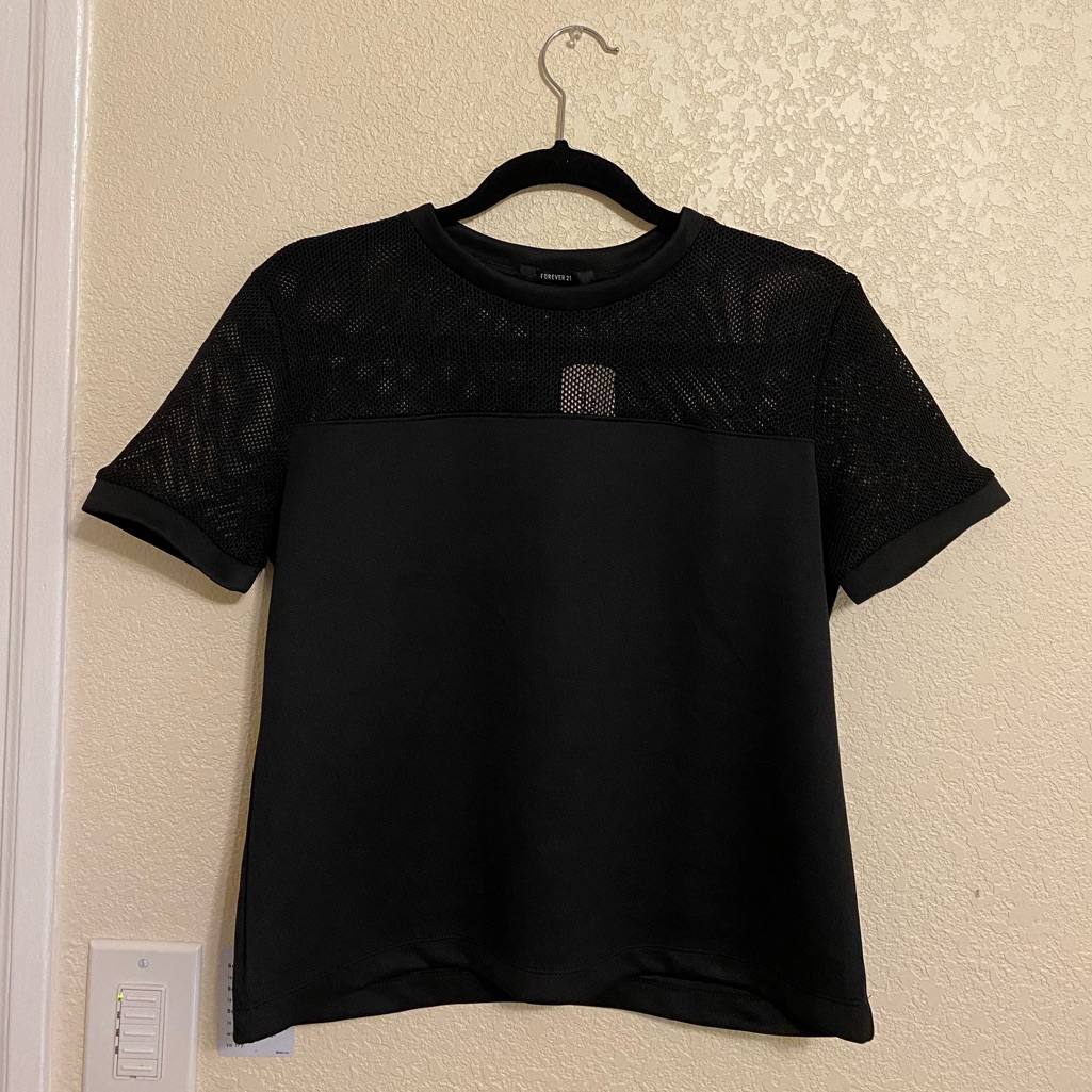 Mesh X Knit Top